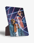 '1980s Lazer Portrait' Personalized 2 Pet Standing Canvas