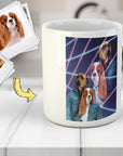 Taza personalizada con 2 mascotas '1980s Lazer Portrait'