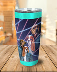 Vaso personalizado para 2 mascotas '1980s Lazer Portrait'