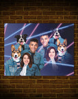 '1980s Lazer Portrait 2 Pet & Humans' Personalized Poster