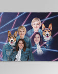 '1980s Lazer Portrait 1 Pet/Humans(Females)' Personalized Blanket