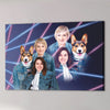 Load image into Gallery viewer, &#39;1980s Lazer Portrait 1 Pet/Humans(Females)&#39; Personalized Canvas
