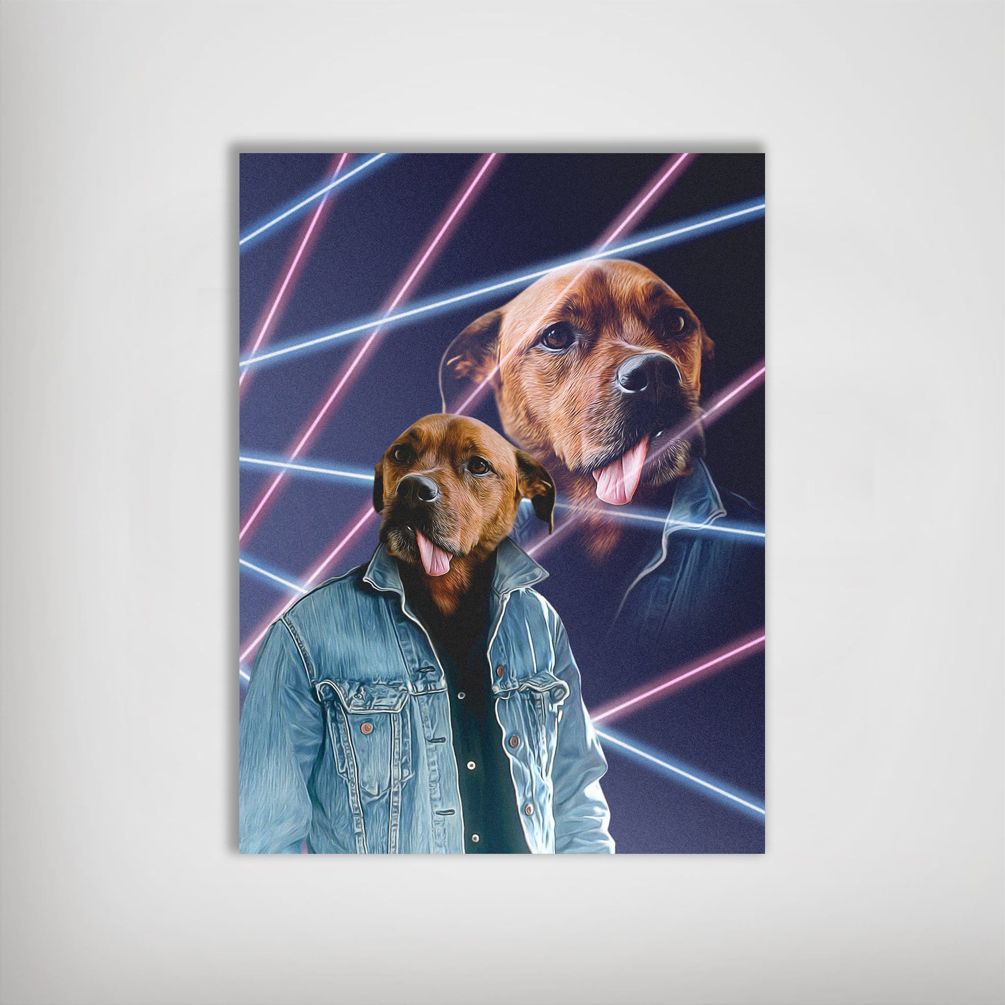 &#39;1980s Lazer Portrait&#39; Personalized Pet Poster