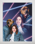 '1980s Lazer Portrait Pet(Male)/Human(Female)' Personalized Poster