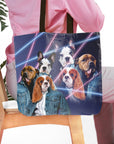 Bolsa de mano personalizada para 3 mascotas 'Retrato Lazer de los años 80 (2 hembras/1 macho)'