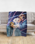 '1980s Lazer Portrait' Personalized 2 Pet Blanket