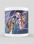 '1980s Lazer Portrait (2 Males/1 Female)' Personalized 3 Pet Mug