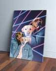 '1980s Lazer Portrait' Personalized 2 Pet Canvas
