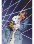 Retrato digital personalizado de 2 mascotas '1980s Lazer Portrait'
