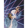 Load image into Gallery viewer, &#39;1980s Lazer Portrait&#39; Personalized 2 Pet Digital Portrait