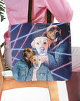 '1980s Lazer Portrait' Personalized 2 Pet Tote Bag