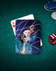 '1980s Lazer Portrait' Personalized 2 Pet Playing Cards