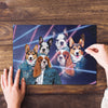 Load image into Gallery viewer, &#39;1980&#39;s Lazer Portrait (Females)&#39; Personalized 3 Pet Puzzle