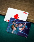'1980's Lazer Portrait (4 Males)' Personalized 4 Pet Playing Cards