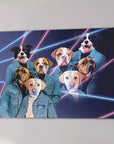 '1980s Lazer Portrait Personalized 4 Pet Canvas