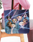 Bolsa de tela personalizada para 4 mascotas 'Retrato Lazer de los años 80 (4 machos)'