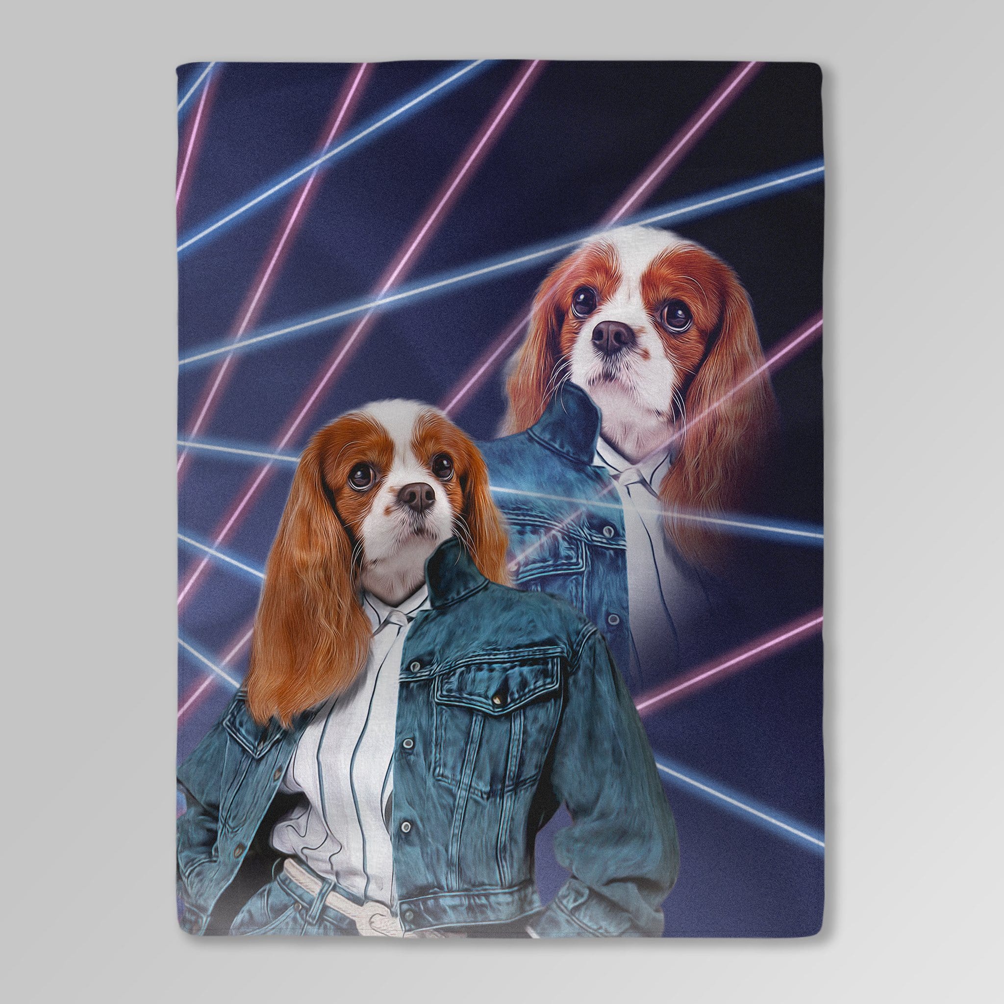 Manta personalizada para mascotas &#39;Retrato Lazer de los años 80 (mujer)&#39; 