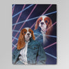 Load image into Gallery viewer, &#39;1980s Lazer Portrait (Female)&#39; Personalized Pet Blanket