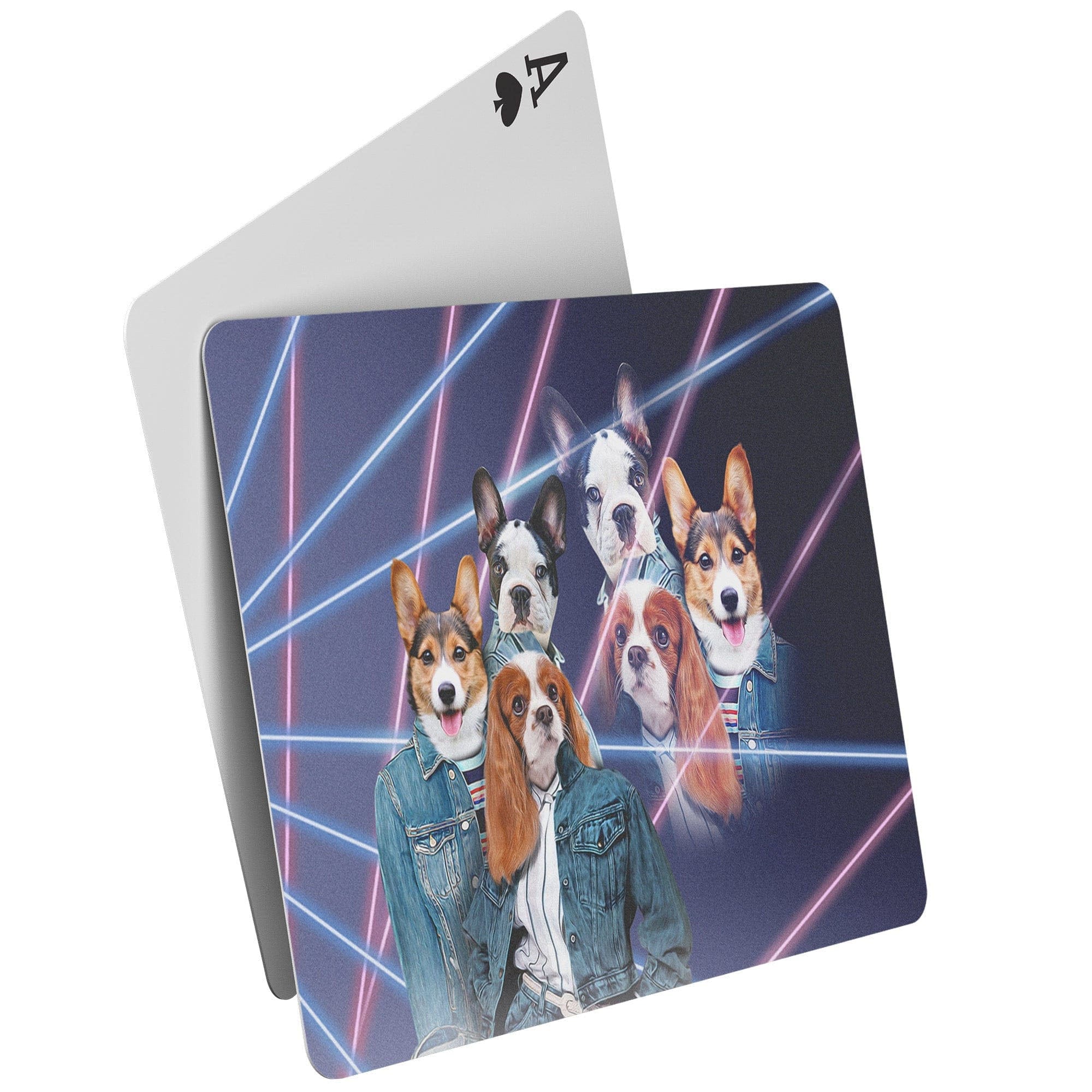 &#39;1980&#39;s Lazer Portrait (Females)&#39; Personalized 3 Pet Playing Cards