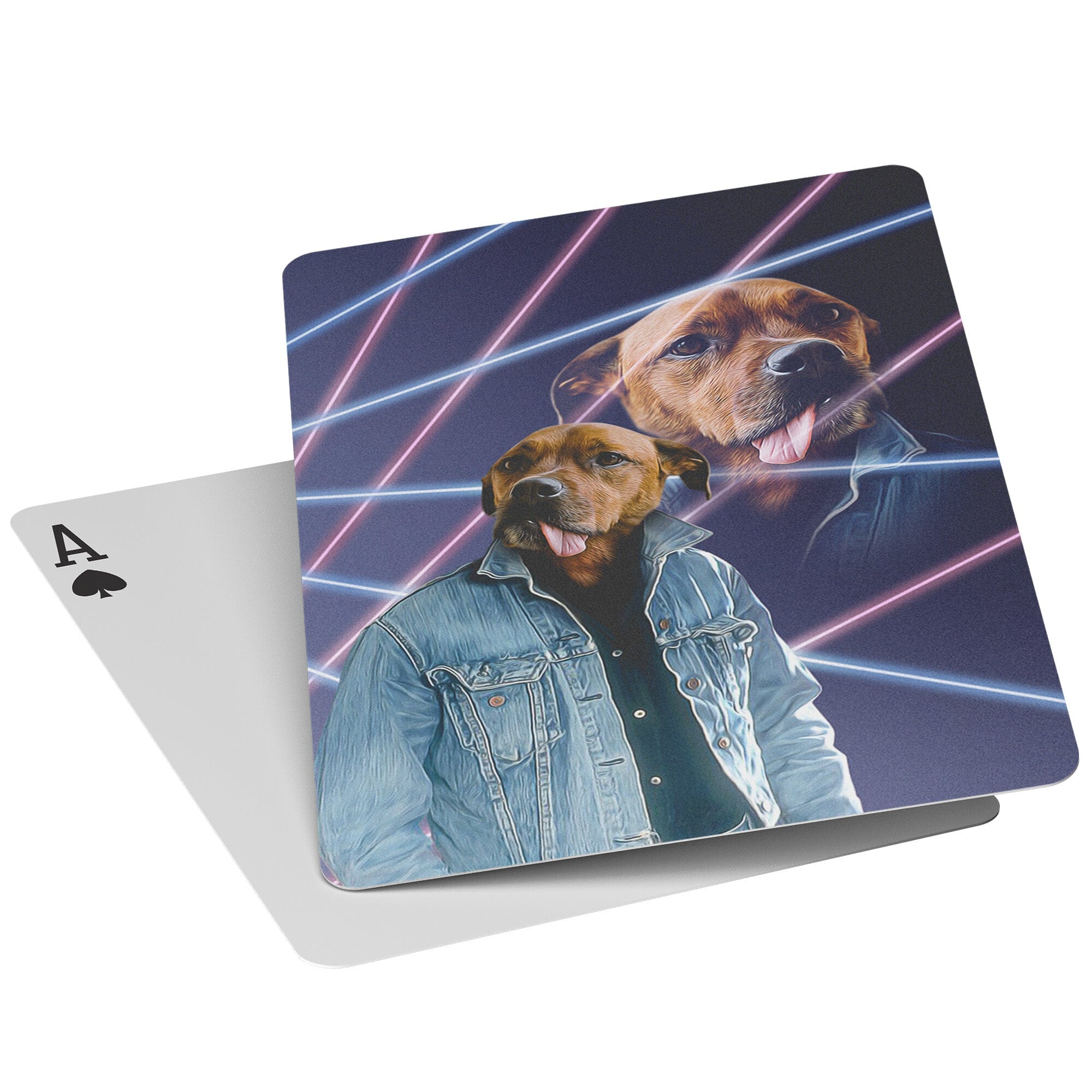 &#39;1980s Lazer Portrait&#39; Personalized Pet Playing Cards