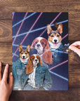 '1980s Lazer Portrait' Personalized 2 Pet Puzzle
