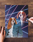 Rompecabezas personalizado para mascotas 'Retrato Lazer de los años 80 (hembra)'