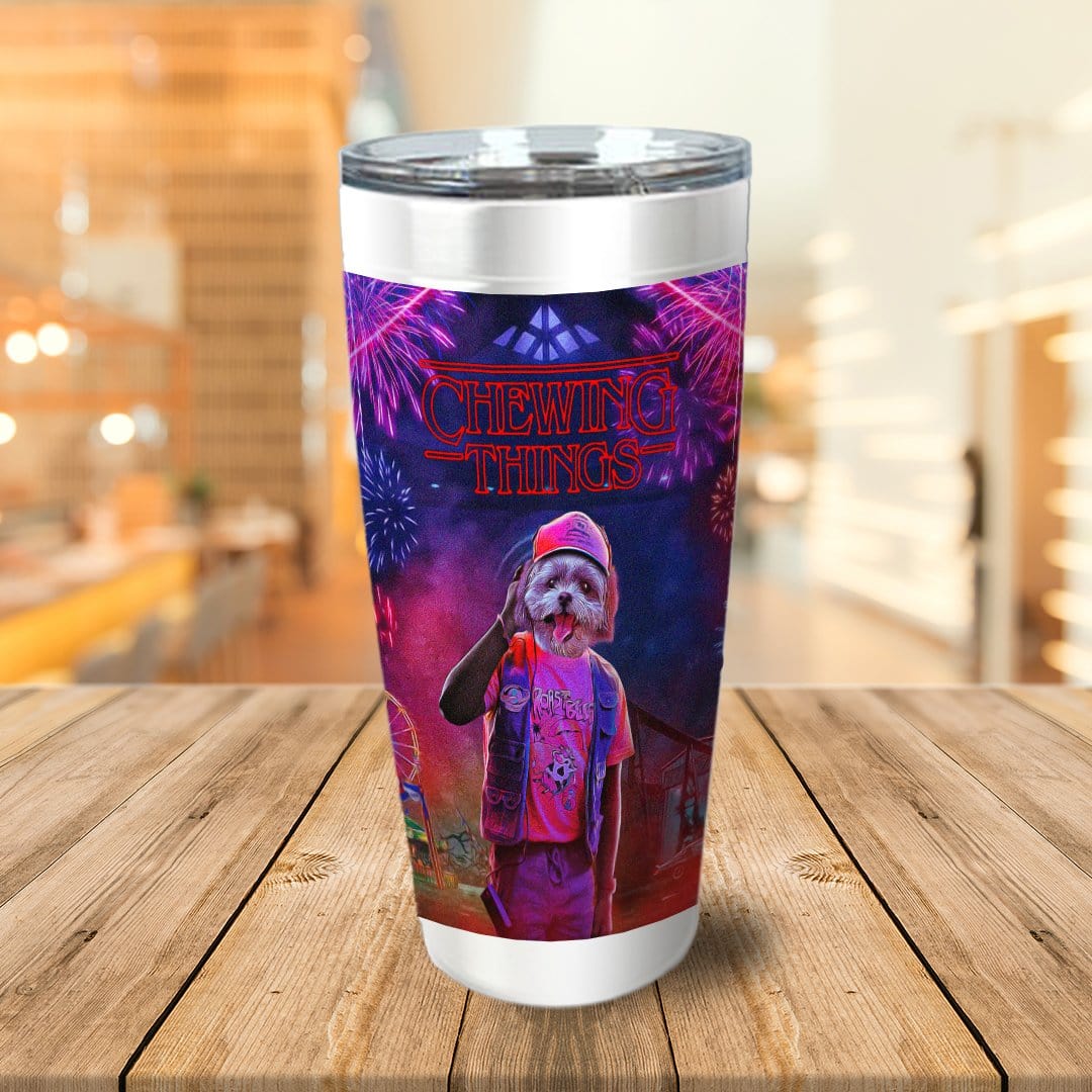 &#39;Chewing Things&#39; Personalized Tumbler