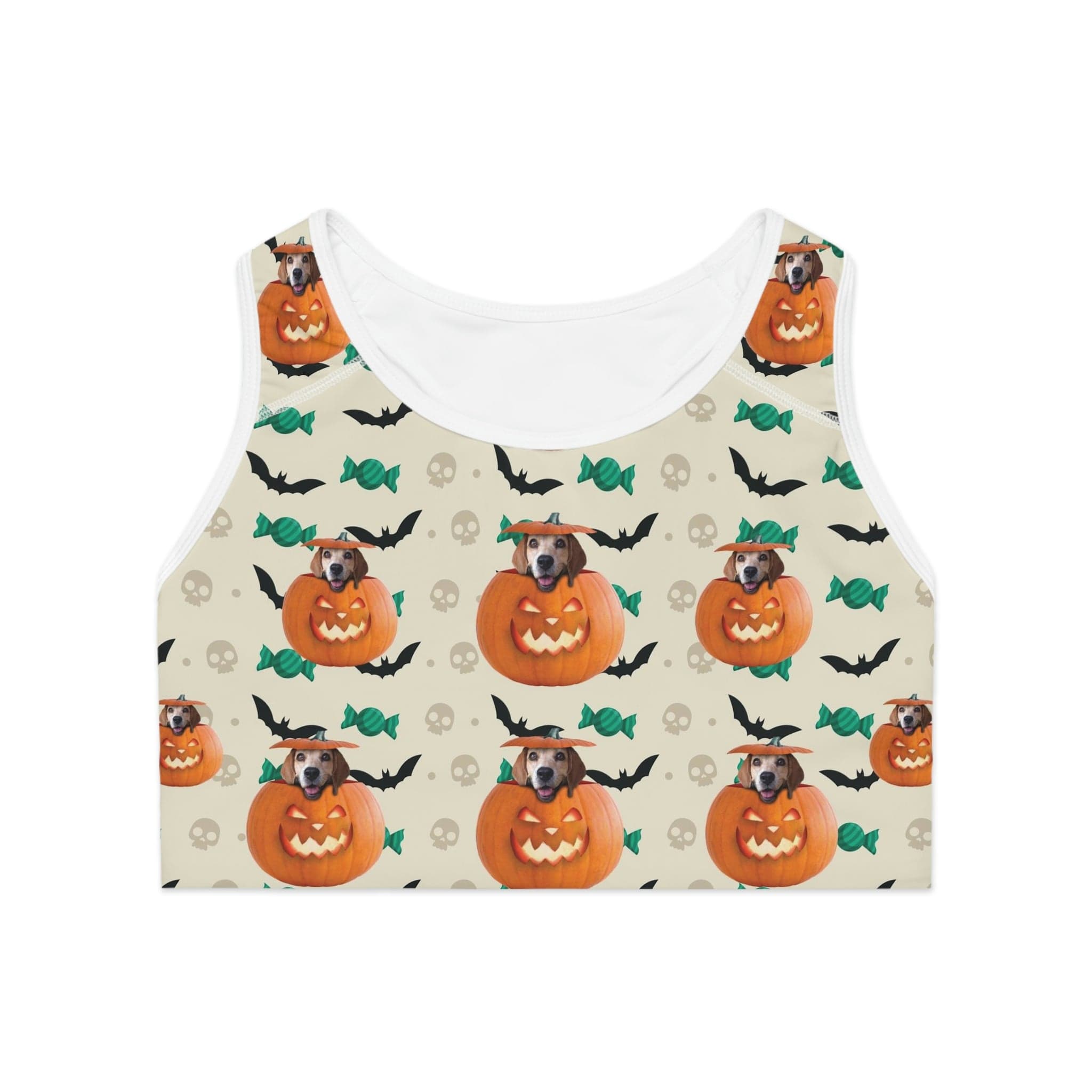 Custom Sports Bra (Halloween Pumpkin: 1-4 Pets)