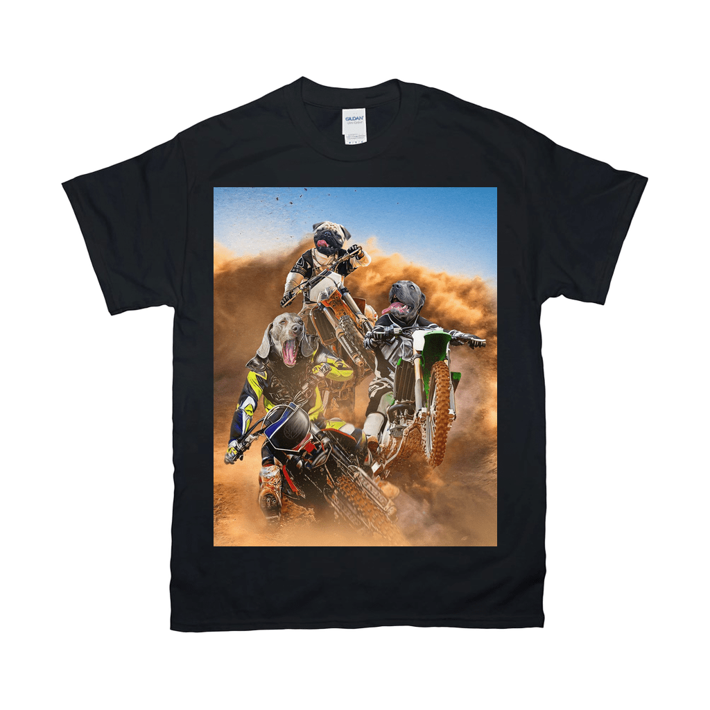 &#39;The Motocross Riders&#39; Personalized 3 Pet T-Shirt