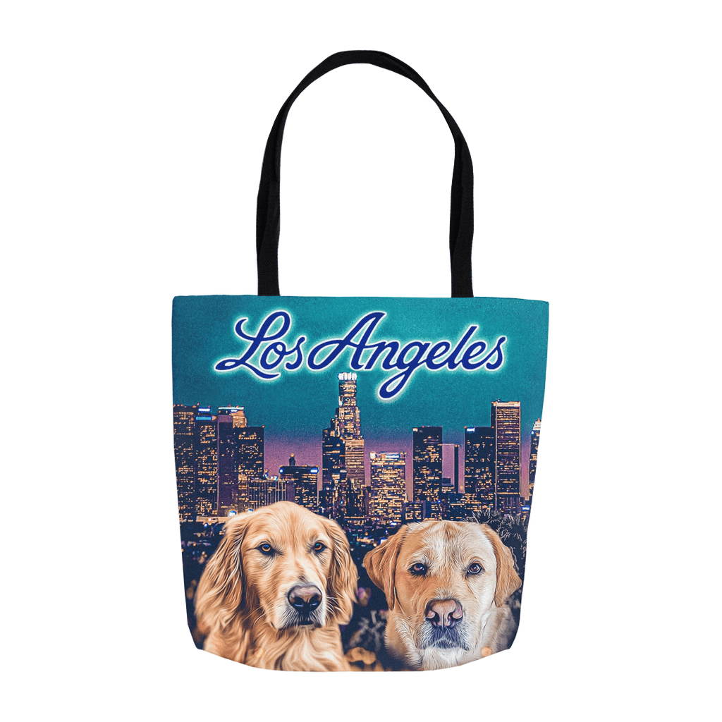 'Doggos of Los Angeles' Personalized 2 Pet Tote Bag