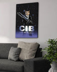 'Cat in Black' Personalized Pet Canvas