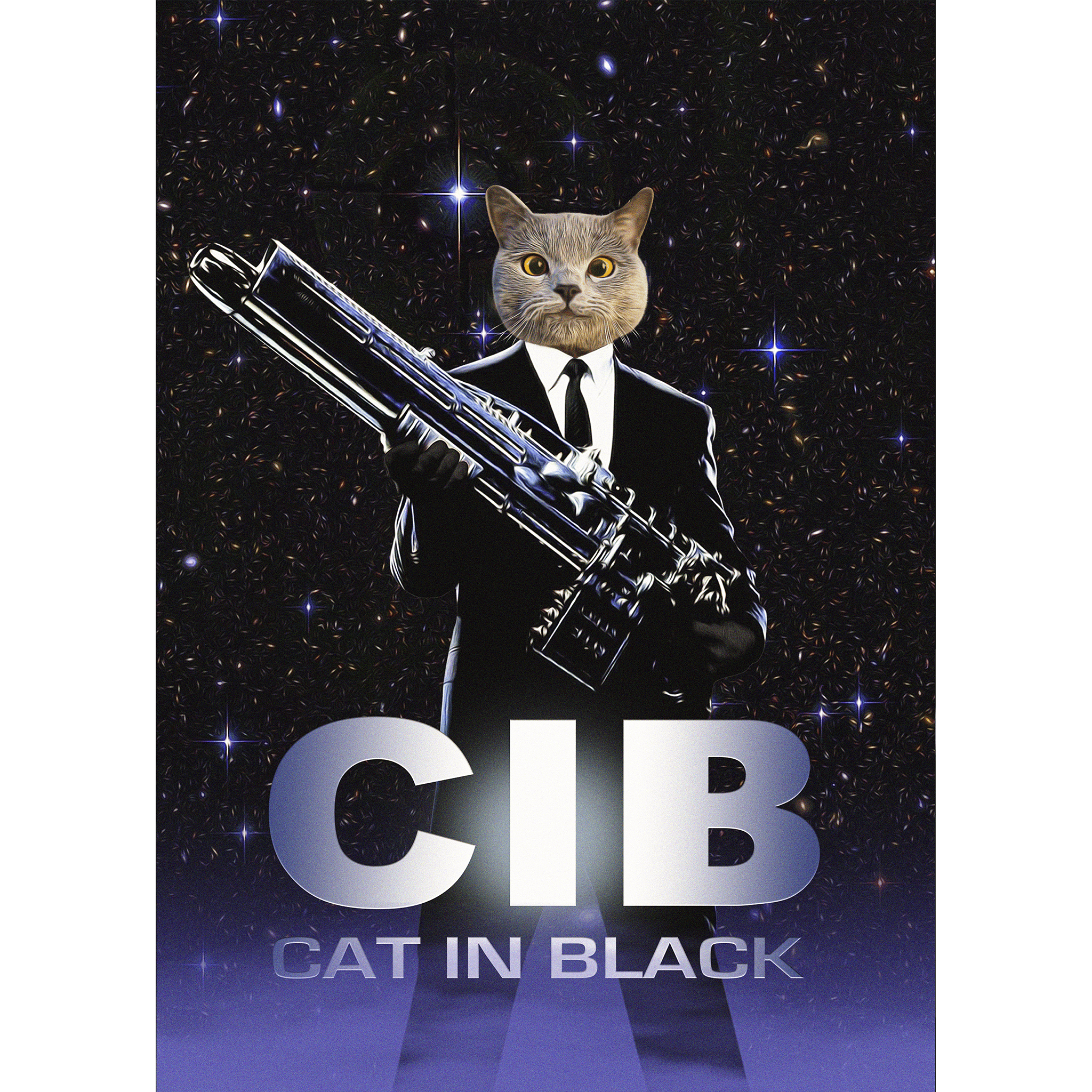 &#39;Cat in Black&#39; Digital Portrait