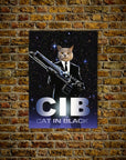 Póster personalizado para mascotas 'Gato de negro'