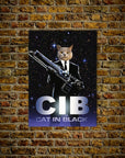 'Cat in Black' Personalized Pet Poster