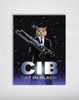 'Cat in Black' Personalized Pet Poster