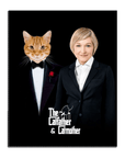 'The Catfather & Catmother' Personalized Standing Canvas