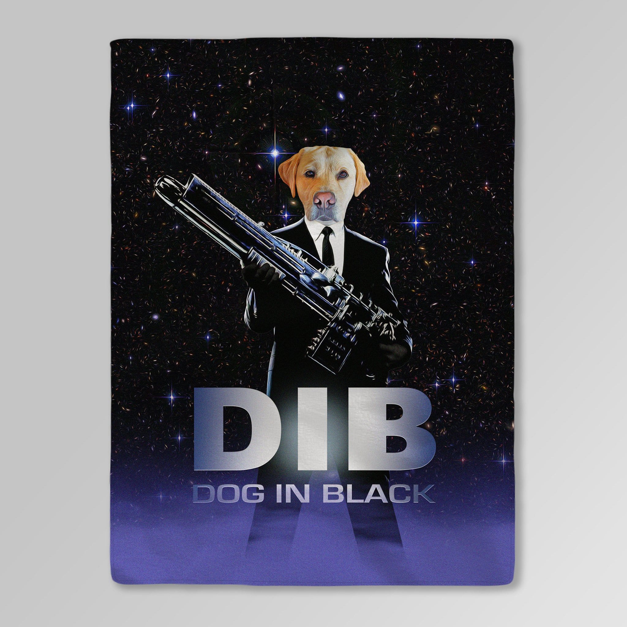 Manta personalizada para mascotas &#39;Perro de negro&#39; 