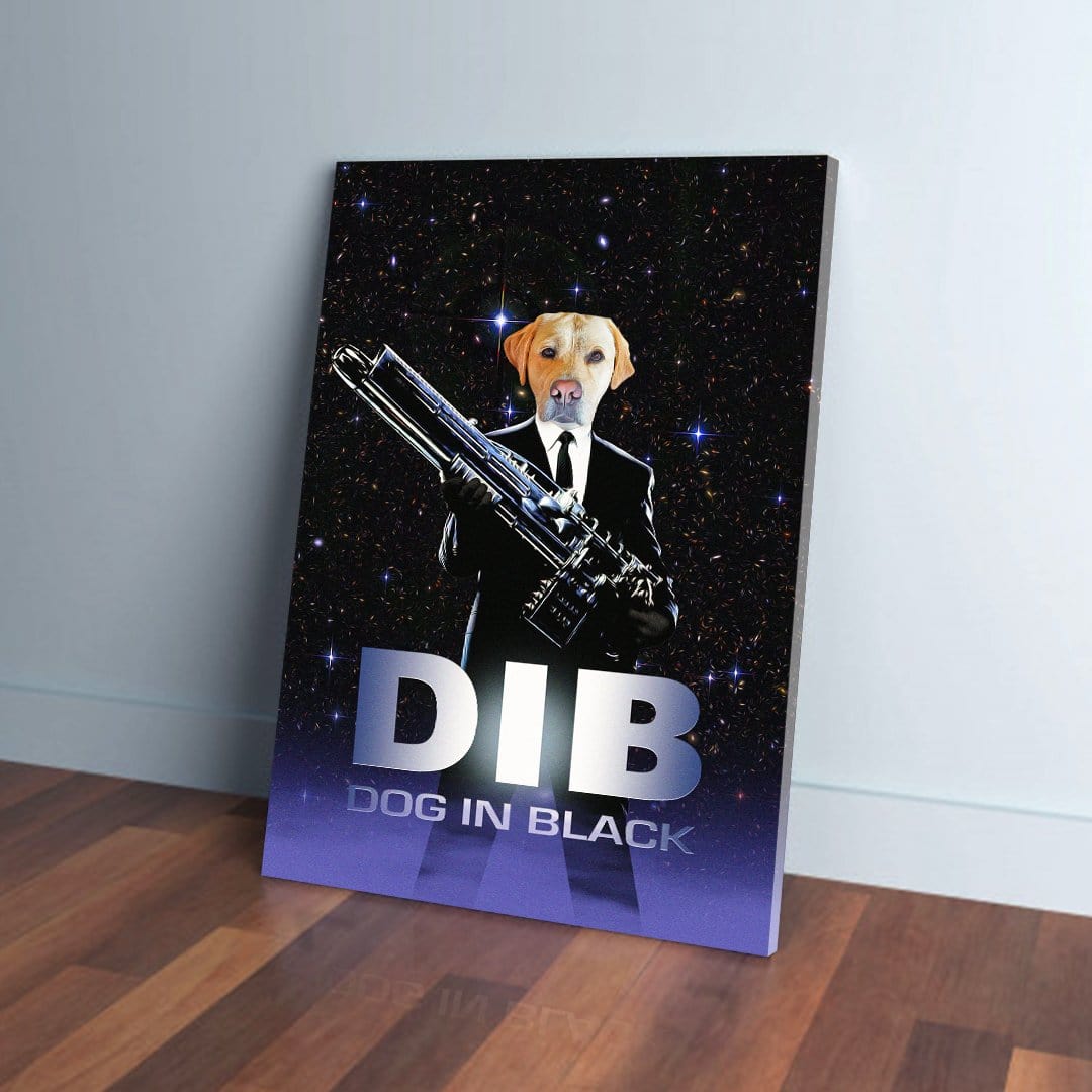&#39;Dog in Black&#39; Personalized Pet Canvas