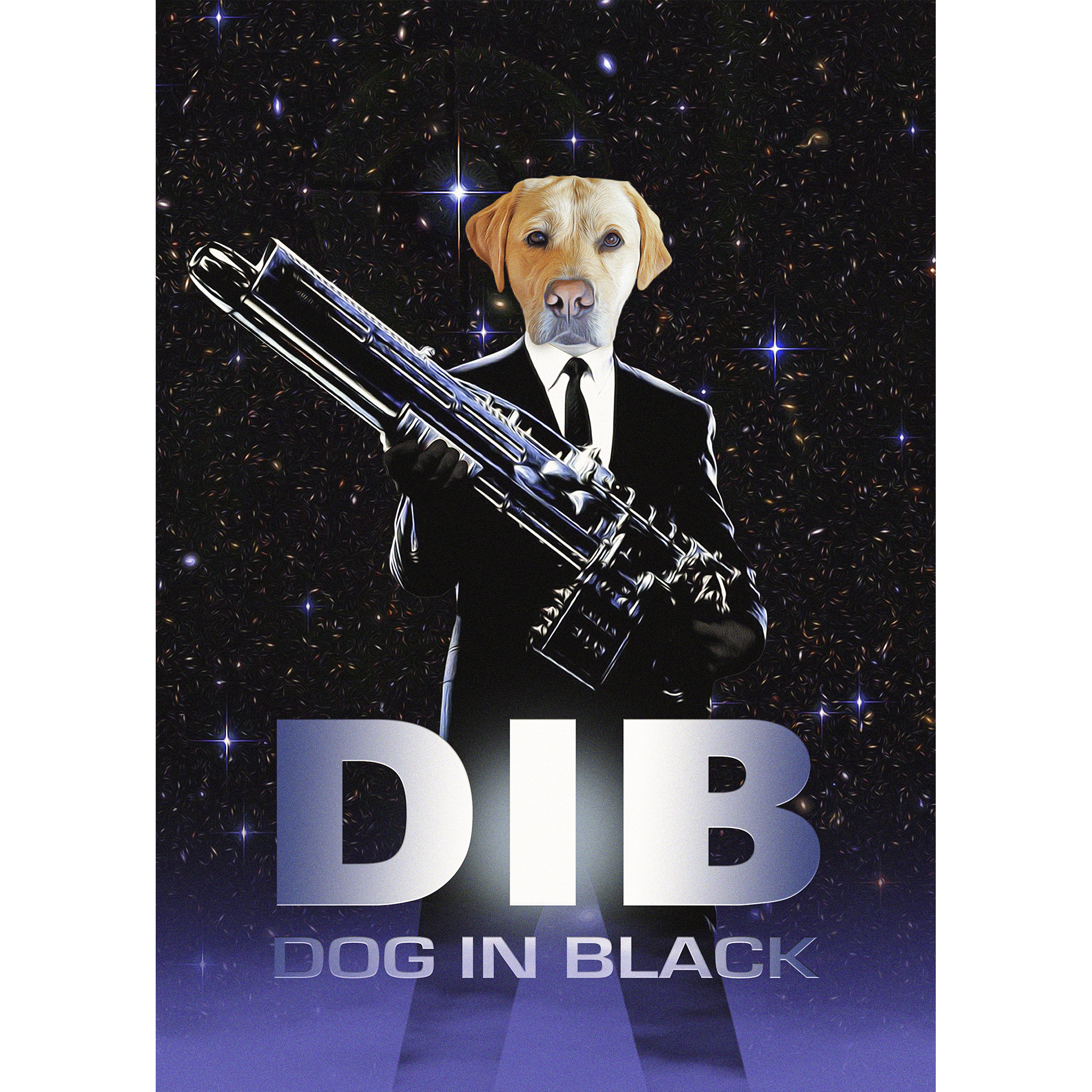 &#39;Dog in Black&#39; Digital Portrait