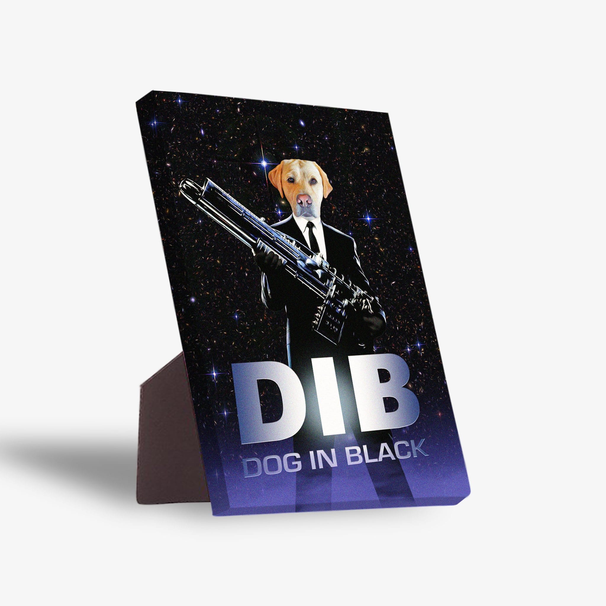 &#39;Dog in Black&#39; Personalized Pet Standing Canvas