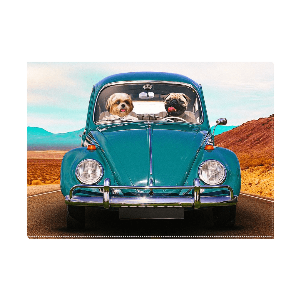 &#39;The Beetle&#39; Personalized 2 Pet Standing Canvas