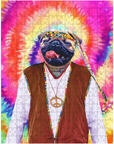 'The Hippie (Male)' Personalized Pet Puzzle