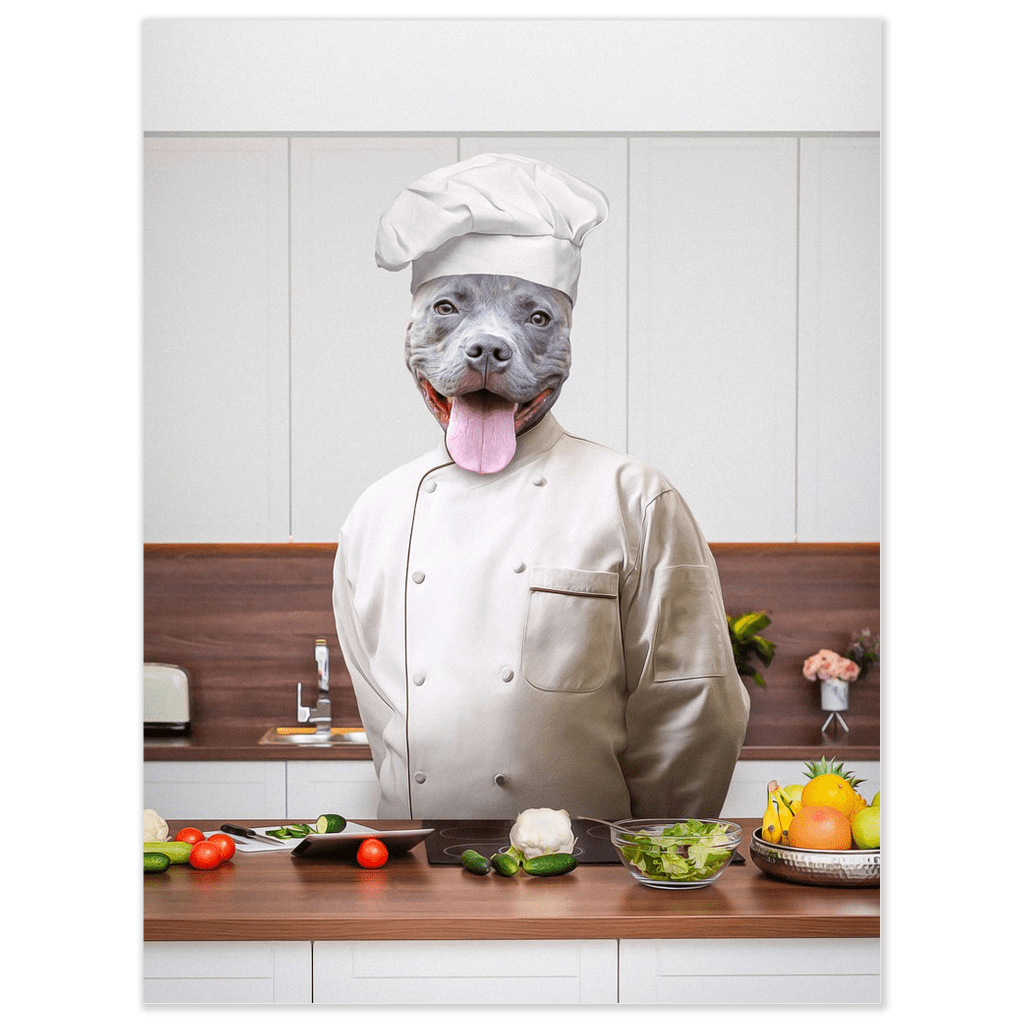 &#39;The Chef&#39; Personalized Dog Poster
