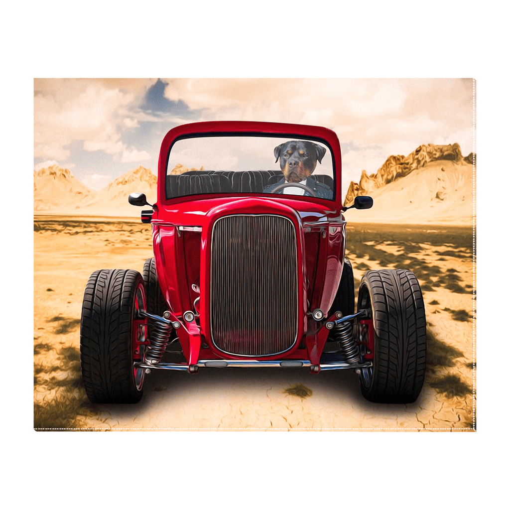 &#39;The Hot Rod&#39; Personalized Pet Standing Canvas