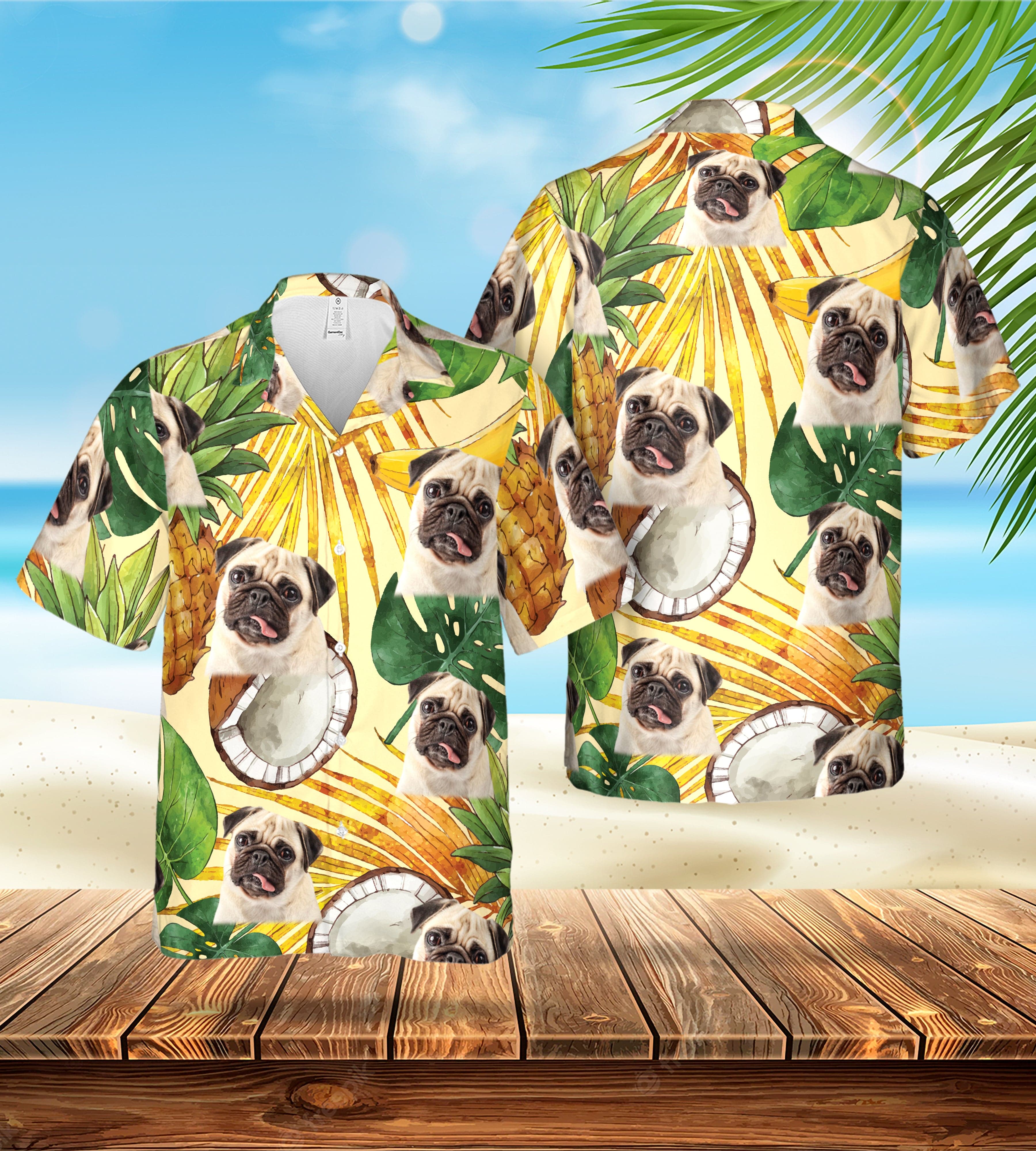 Custom Hawaiian Shirt (Tropical Yellow: 1-4 Pets)