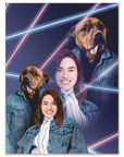 '1980s Lazer Portrait Pet(Male)/Human(Female)' Personalized Poster