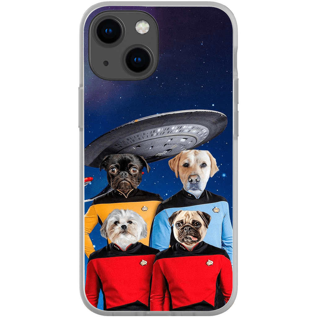 &#39;Doggo-Trek&#39; Funda personalizada para teléfono con 4 mascotas
