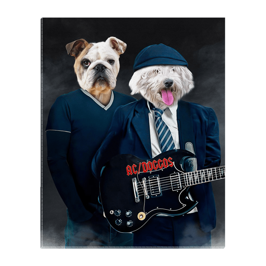 &#39;AC/Doggos&#39; Personalized 2 Pet Standing Canvas