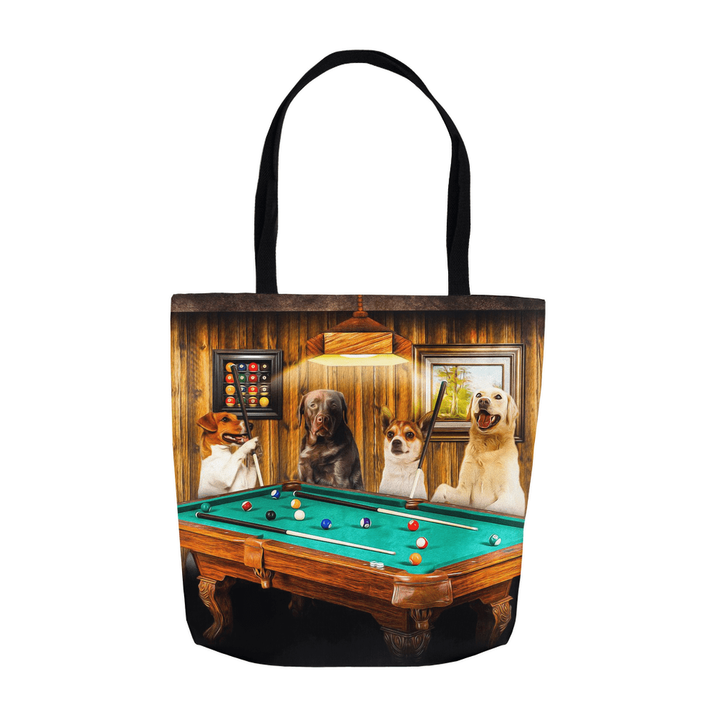 &#39;The Pool Players&#39; Personalized 4 Pet Tote Bag
