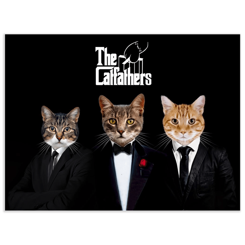 &#39;The Catfathers&#39; Personalized 3 Pet Poster
